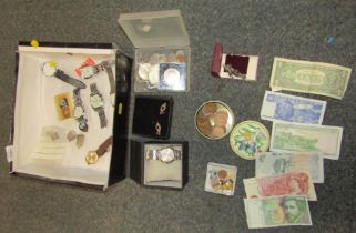 Various gentleman's wristwatches, together with commemorative crowns, copper coinage, an ARP badge,