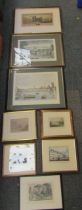 A group of 19thC and later colour engravings, to include depictions of Sesincot, Adlestrop, etc. (a