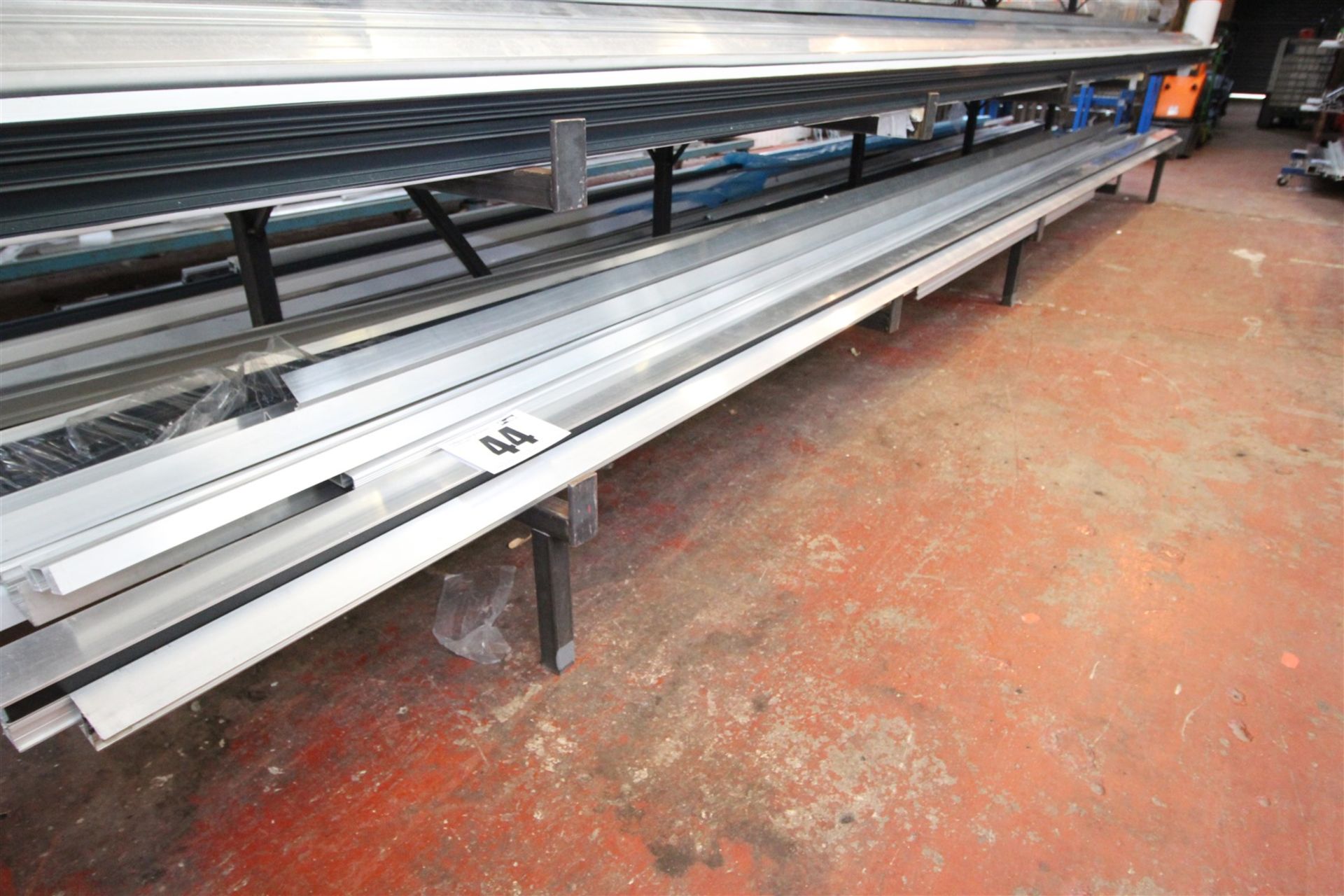 CONTENTS OF 28INCH WIDE BOTTOM SHELF OF RACK OF 5M LONG & SHORTER ALUMINIUM EXTRUSION.
