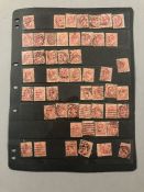 Philatelist interest - collection of one penny Edward VII penny red stamps (51)