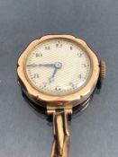 9ct Gold watch on 9ct gold strap A/F total weight approx 21.8g