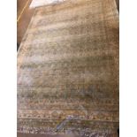 Large green ground, all over pattern rug, approx 233cm x 333cm