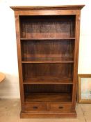 Large modern book/display shelves with two drawers below, approx 109cm x 44cm x 191cm tall