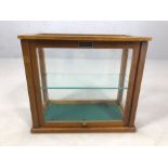 Desk-top wooden framed and glass specimen or presentation cabinet with makers plaque - Griffin and