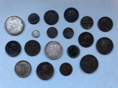 Collection of Antique silver and bronze coins (19)