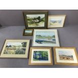 Collection of original paintings, mostly watercolours, to include works by P Silverthorne, Ryan