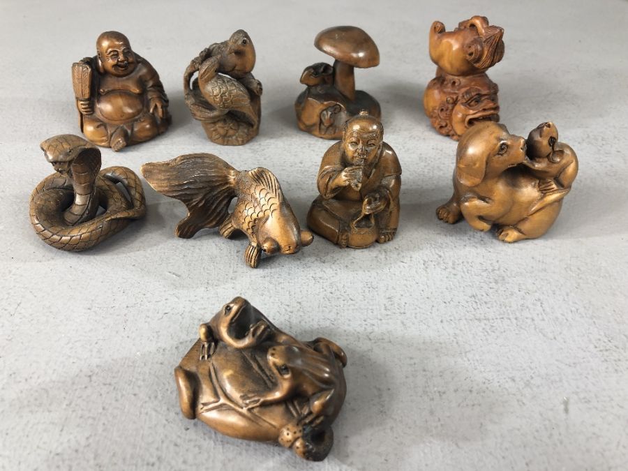 Collection of Japanese Netsuke (9 in total)