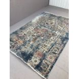 Contemporary blue ground 'Soraya Traditional' rug, approx 160cm x 230cm