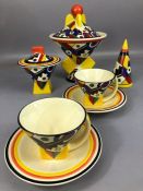 Collection of Art Deco style ceramics by MOORLAND, Staffordshire Chelsea Works, Burslem, in the '