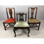 Three interesting oak framed antique chairs