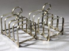 Pair of Hallmarked Silver Toast racks hallmarked for Birmingham by maker Synyer & Beddoes (Harry