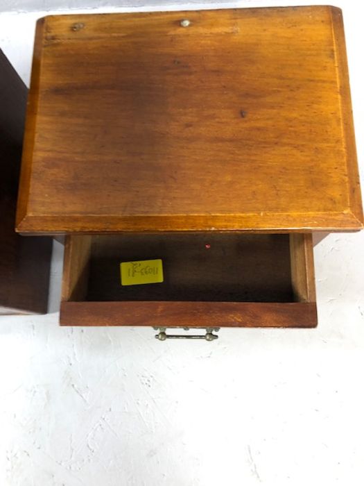 Two wooden desk top sets of miniature drawers, the largest approx 28cm x 28cm x 36cm - Image 7 of 7