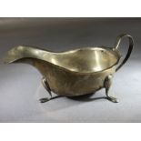 Silver hallmarked Sauce Boat on three splayed legs Hallmarked for Sheffield by maker Emily Viners