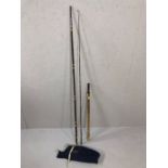 Fishing - Hardy 'Fred Taylor Trotter' three sectional carbon fibre rod, 343cm, with blue retailers