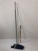 Fishing - Hardy 'Fred Taylor Trotter' three sectional carbon fibre rod, 343cm, with blue retailers