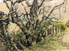 REGINALD GEORGE HAGGAR (British, 1905-1988), 'Tree at Lhergy Doo, Isle of Man', watercolour,