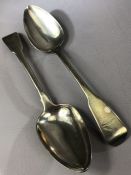 Pair of Georgian Silver hallmarked serving spoons London by maker Richard Crossley & George Smith IV