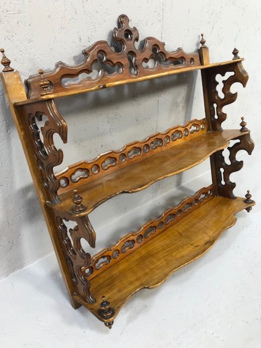 Decorative wooden wall hanging display shelf approx 67cm x 61cm - Image 2 of 3