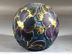 JONATHAN HARRIS - contemporary studio glass Golden Cameo 'TRIAL' paperweight, decorated with gold