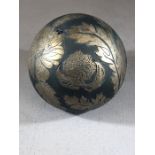 JONATHAN HARRIS - contemporary studio glass 'Silver Cameo' paperweight titled 'Spring Flowers',