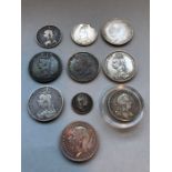 British coins to include Crowns, shillings etc (10)