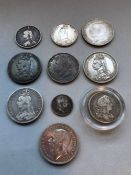 British coins to include Crowns, shillings etc (10)