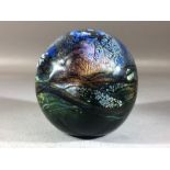JONATHAN HARRIS - contemporary studio glass paperweight in the 'Horizon' pattern, layered and