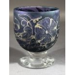 JONATHAN HARRIS - contemporary limited edition studio glass vase raised on circular foot,