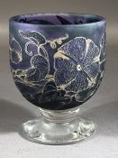 JONATHAN HARRIS - contemporary limited edition studio glass vase raised on circular foot,