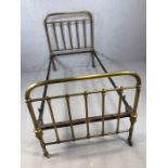 Antique brass single bed frame A/F