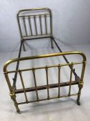 Antique brass single bed frame A/F