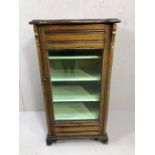 Glass fronted four shelved display unit, approx 49cm x 41cm x 92cm