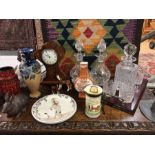 Collection of ceramics and glassware etc to include Bristol decanter and tumblers, Royal Doulton "