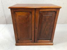 Mahogany desk top two door cabinet with two drawers with brass fitments A/F