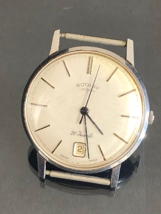 Rotary champagne dial 21 Jewels Vintage Wristwatch with date aperture stamped 135470 to reverse