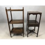 Two antique whatnots/shelving stands