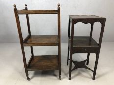 Two antique whatnots/shelving stands