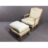 French-style armchair with footstool