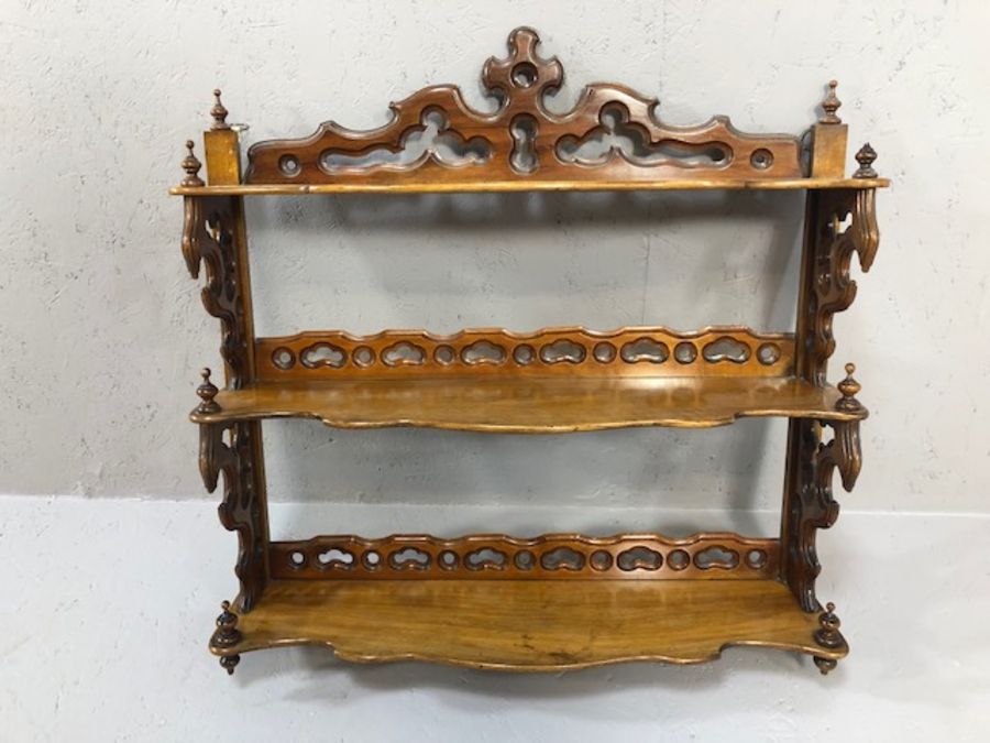 Decorative wooden wall hanging display shelf approx 67cm x 61cm