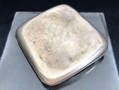 Hallmarked Silver cigarette case engraved from Hullo Ragtime Co Hippodrome London 1913 Hallmarked