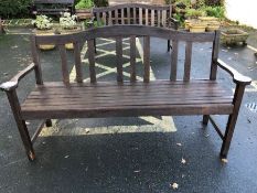 Hardwood garden bench, approx 160cm in length (A/F)