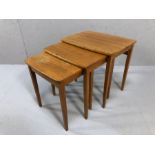 Mid Century nest of three tables, the largest approx 52cm x 40cm x 50cm