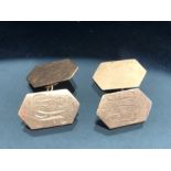 Pair of rose gold 9ct gold cufflinks with initials HP approx 4.6g
