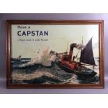 Framed vintage advertising coloured print: 'Have a Capstan', approx 67cm x 45cm