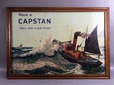 Framed vintage advertising coloured print: 'Have a Capstan', approx 67cm x 45cm