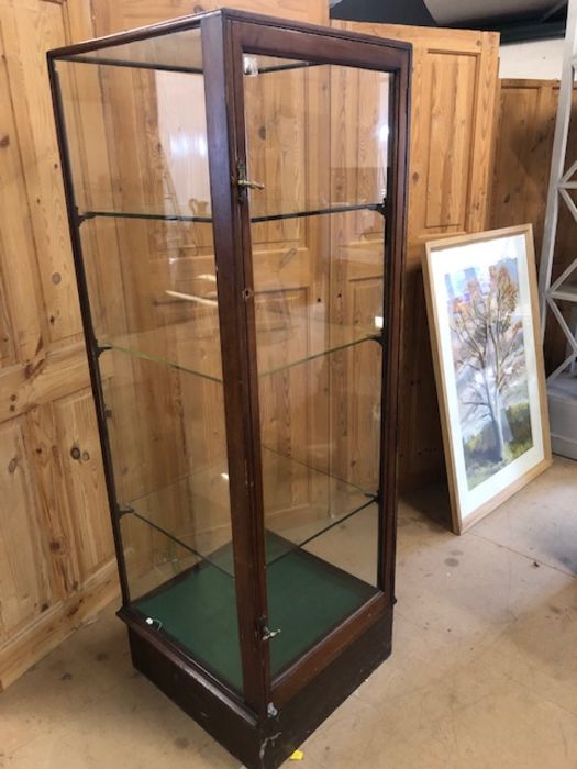 Victorian glass display cabinet, with three adjustable shelves (some chips to corners) with brass - Image 2 of 10