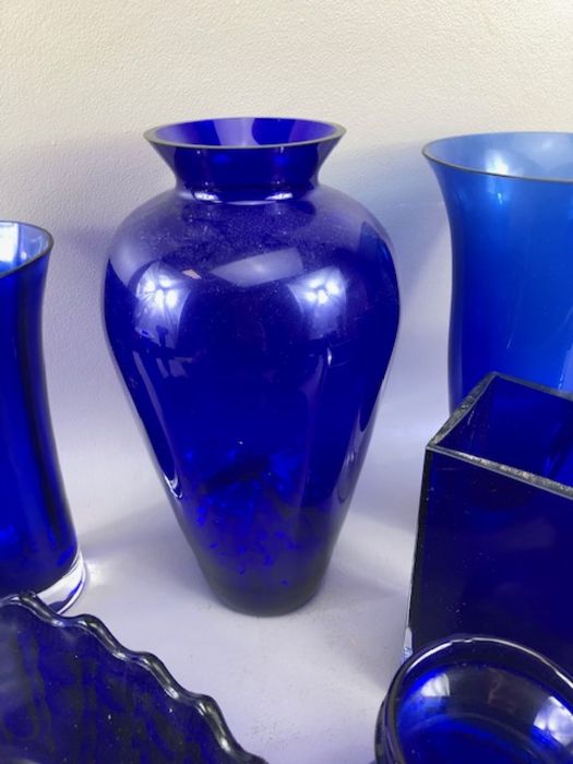 Large collection of Blue Glass decorative Bottles approx 15 in total - Image 9 of 12