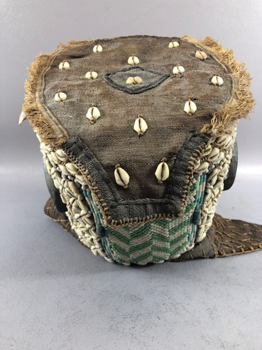 Tribal Interest: Large Juba Bwoom helmet mask, DR Congo, carved wood decorated with multicoloured - Image 13 of 22