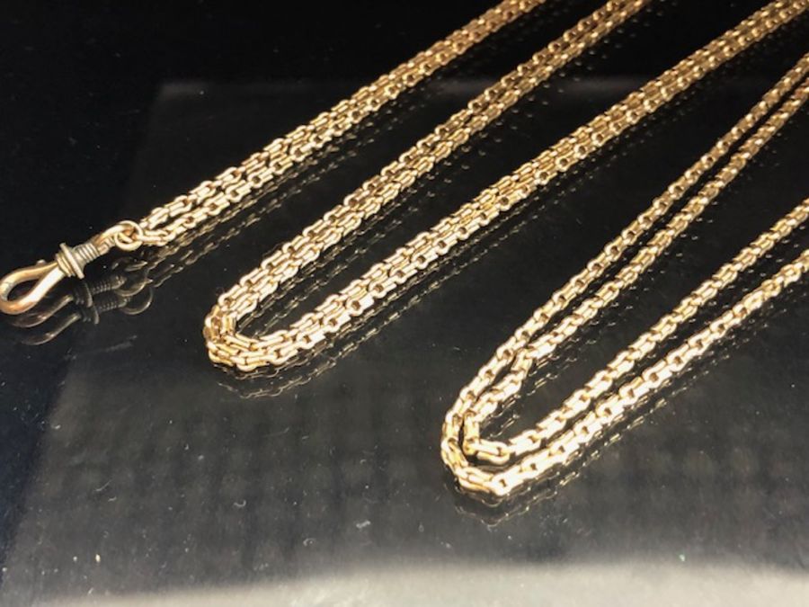 Gold chain no hallmarks132cm long tests as 15ct or above total weight approx 30g - Image 2 of 9