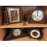 Collection of four mantel clocks, one in the Art Deco style